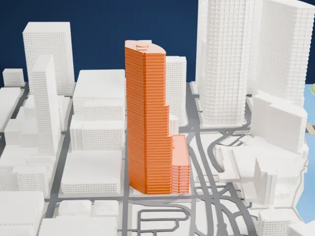 Miami Tower model, West view