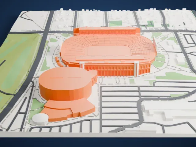Michigan Stadium model, East view