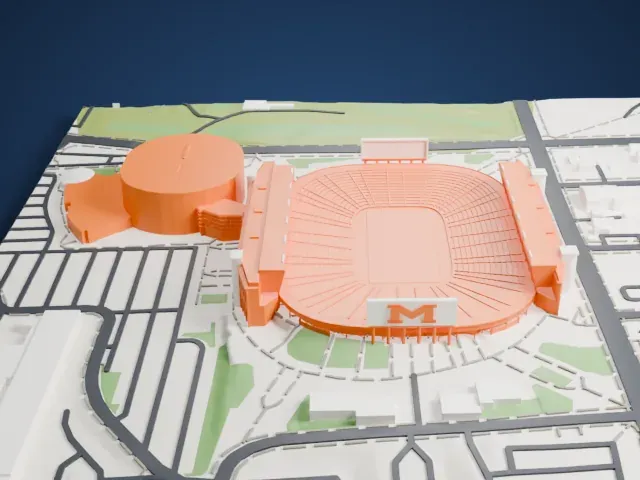 Michigan Stadium model, North view