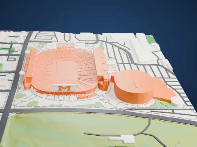 Michigan Stadium model, South view