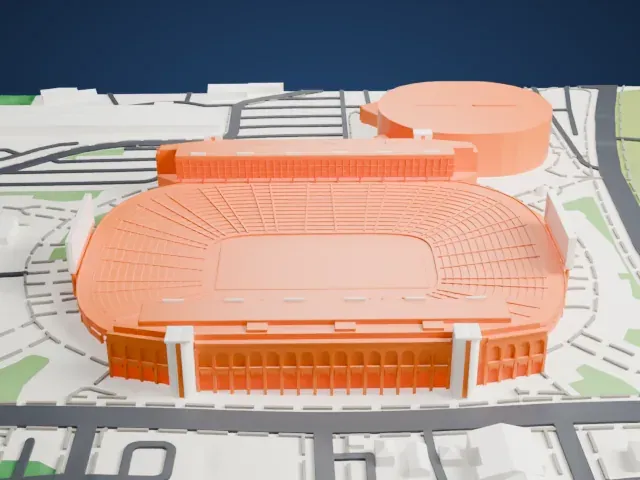 Michigan Stadium model, West view