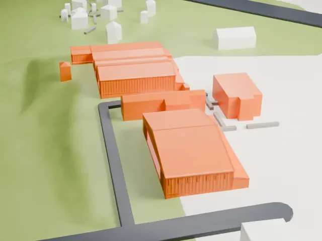 Mid-Atlantic Air Museum Hangars model, West view