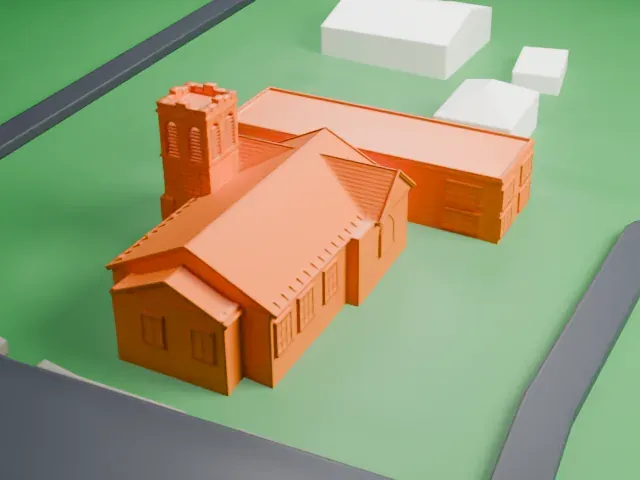 Middlebush Reformed Church model, North view