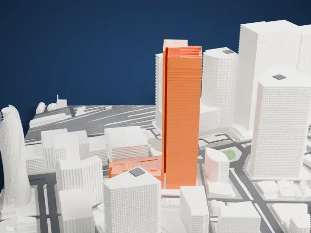 Midland Square model, East view