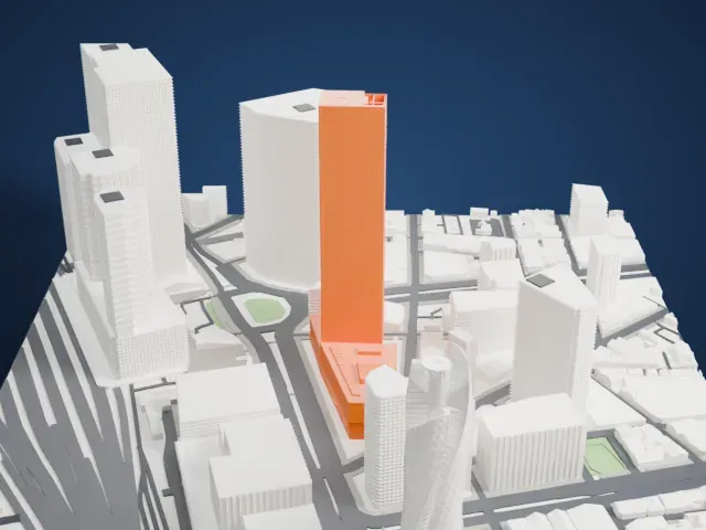 Midland Square model, South view