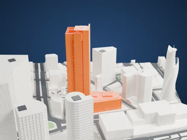 Midland Square model, West view