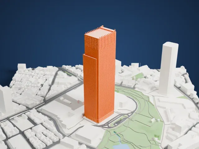 Midtown Tower model, East view