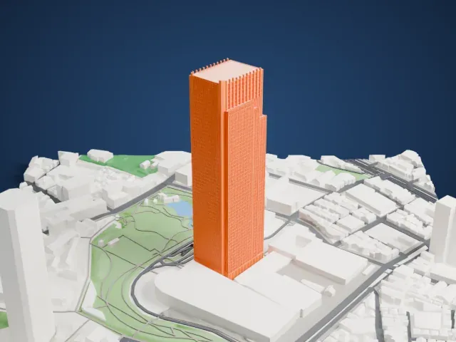 Midtown Tower model, West view