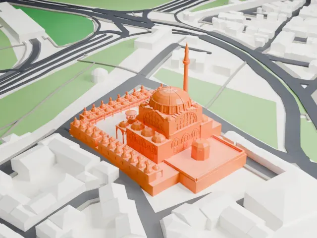 Mihrimah Sultan Mosque, Edirnekapı model, South view