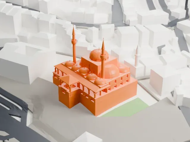 Mihrimah Sultan Mosque, Üsküdar model, West view