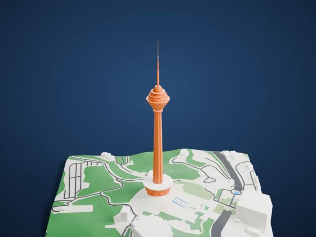 Milad Tower model, East view