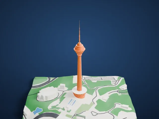 Milad Tower model, North view