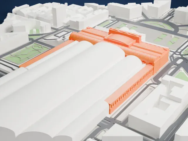 Milano Centrale railway station model, North view