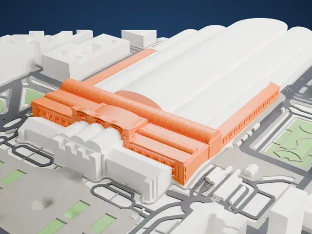 Milano Centrale railway station model, South view