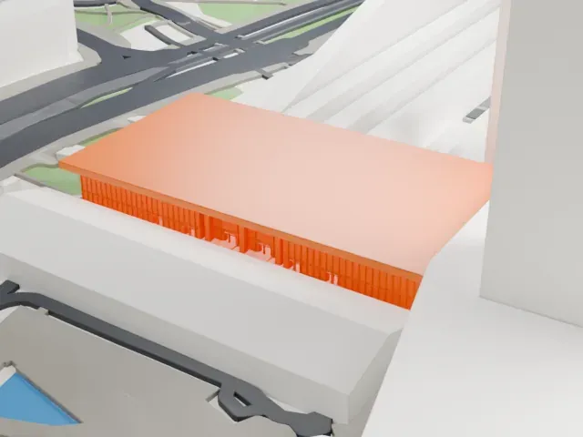 Milano Porta Garibaldi railway station model, East view
