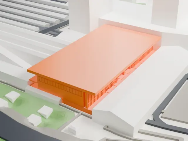 Milano Porta Garibaldi railway station model, South view