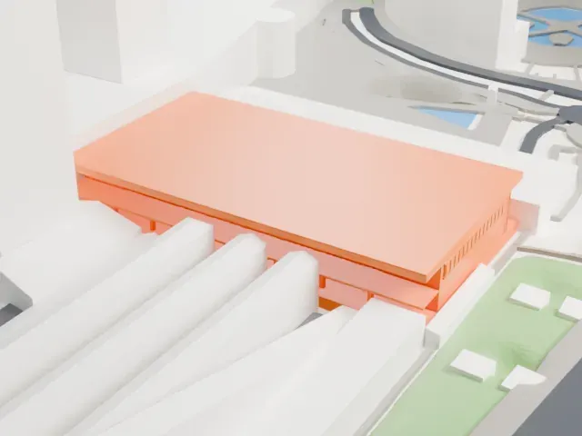 Milano Porta Garibaldi railway station model, West view