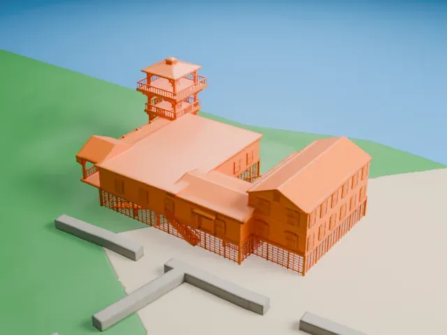 Milford Point Hotel model, East view