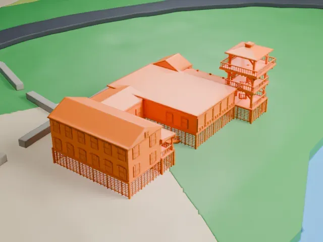 Milford Point Hotel model, North view