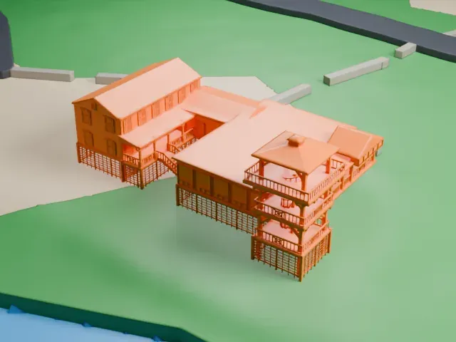 Milford Point Hotel model, West view