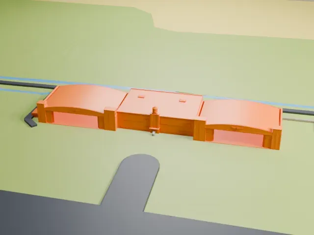 Military Aviation Museum Hangars model, South view