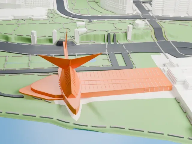 Milwaukee Art Museum model, East view