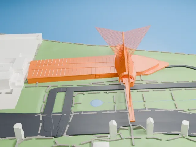 Milwaukee Art Museum model, West view
