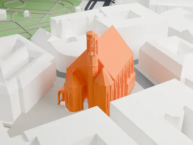 Minoritenkirche (Vienna) model, East view
