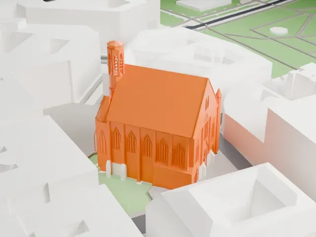Minoritenkirche (Vienna) model, North view
