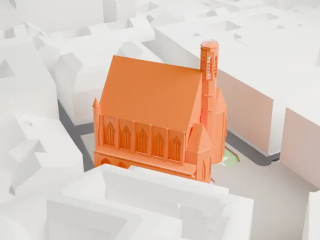Minoritenkirche (Vienna) model, South view