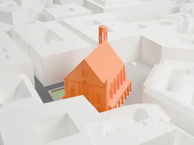 Minoritenkirche (Vienna) model, West view