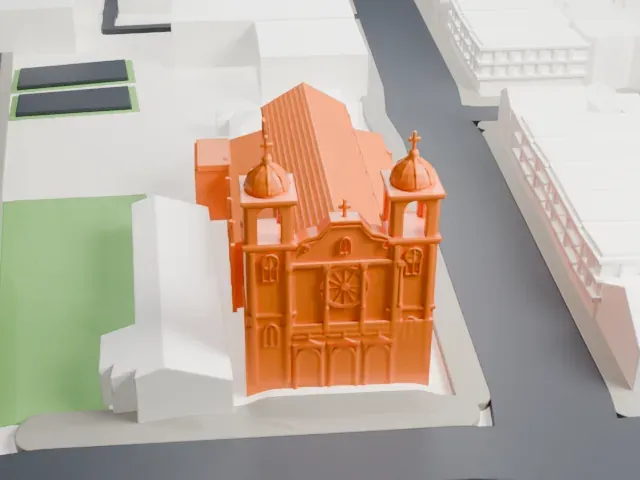 Mission San Francisco de Asís model, East view