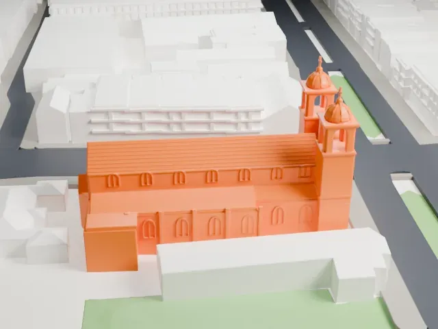 Mission San Francisco de Asís model, South view