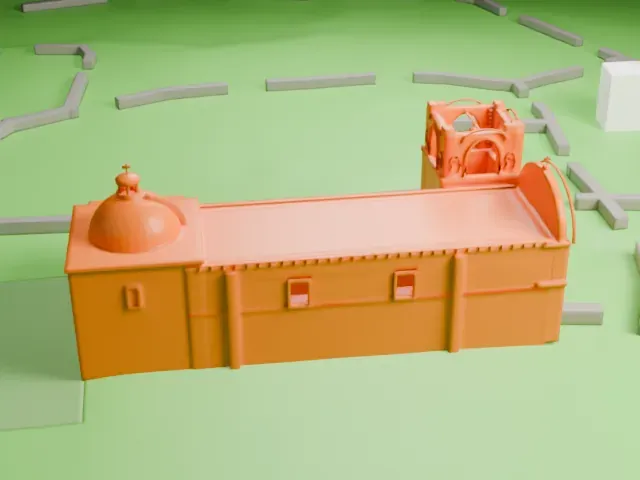 Mission San José de Tumacácori model, West view