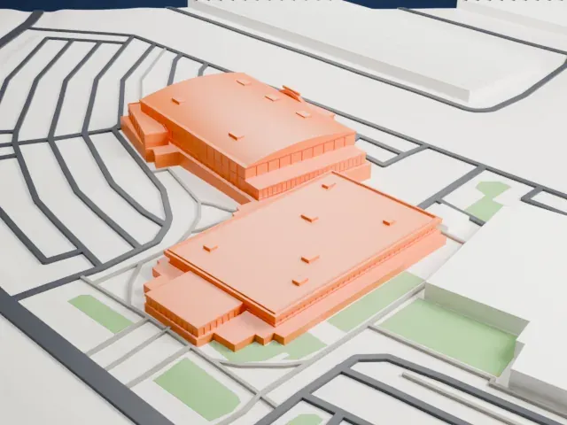 Mississauga Sports and Entertainment Centre model, North view
