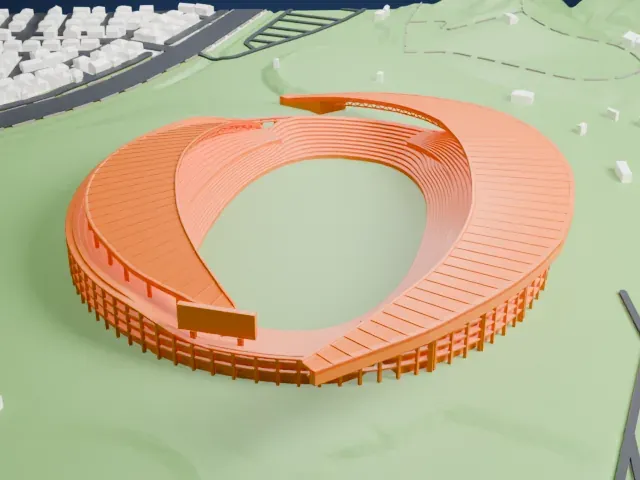 Miyagi Stadium model, North view