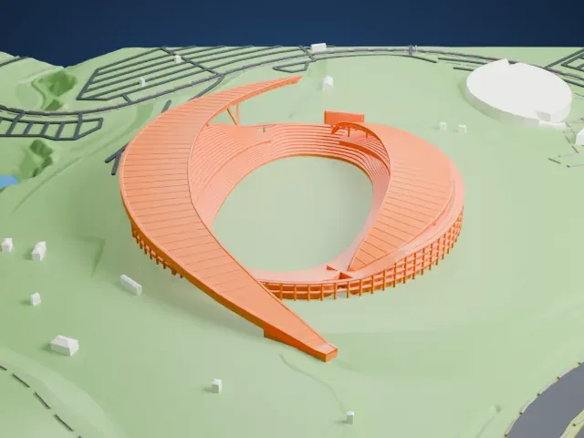 Miyagi Stadium model, South view