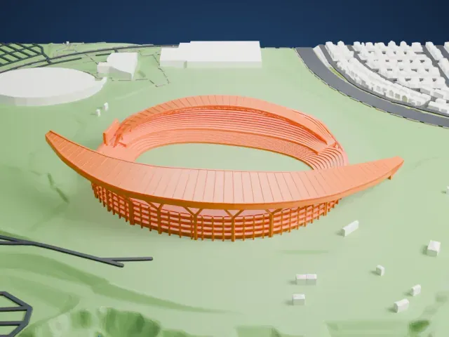Miyagi Stadium model, West view