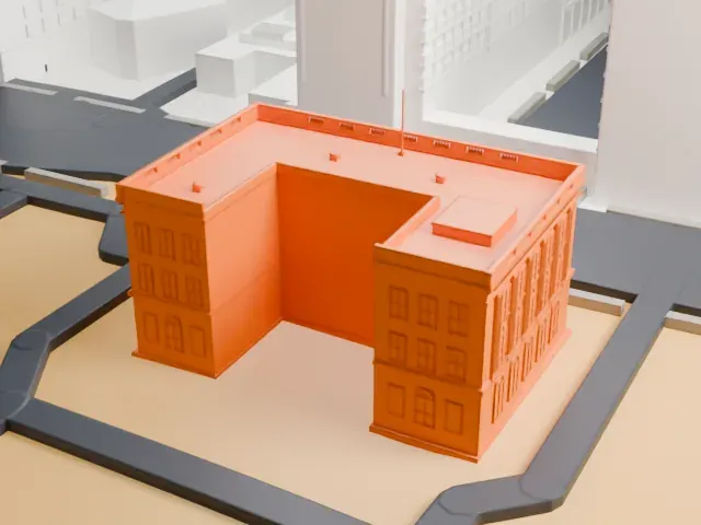Mob Museum model, North view