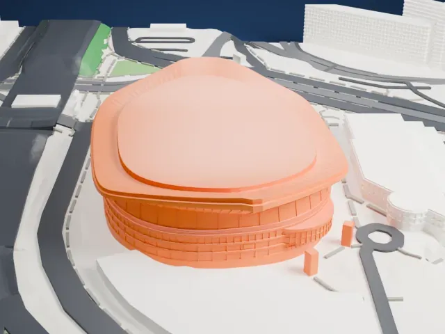 Moda Center model, North view