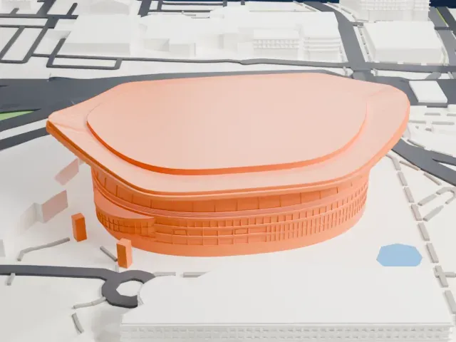 Moda Center model, West view