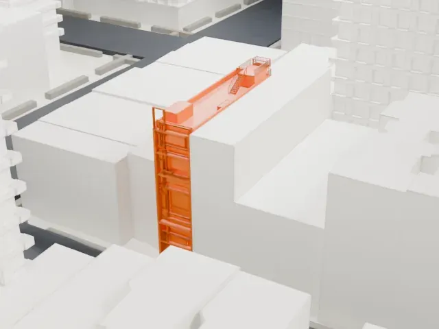 Modulightor Building model, North view