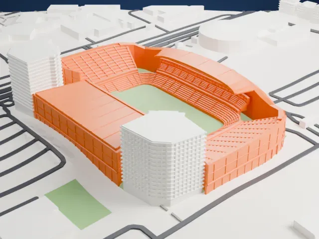 Mohammed bin Zayed Stadium model, North view