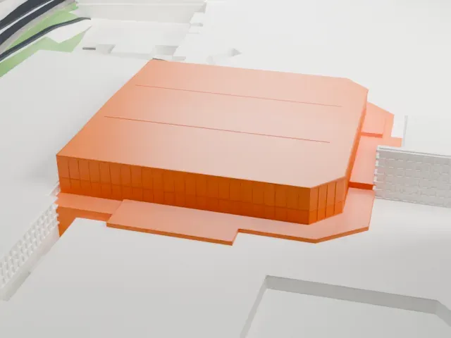 Mohegan Sun Arena model, East view