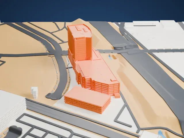Molasky Corporate Center model, East view
