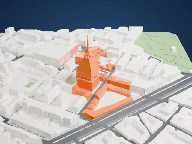 Mole Antonelliana model, East view
