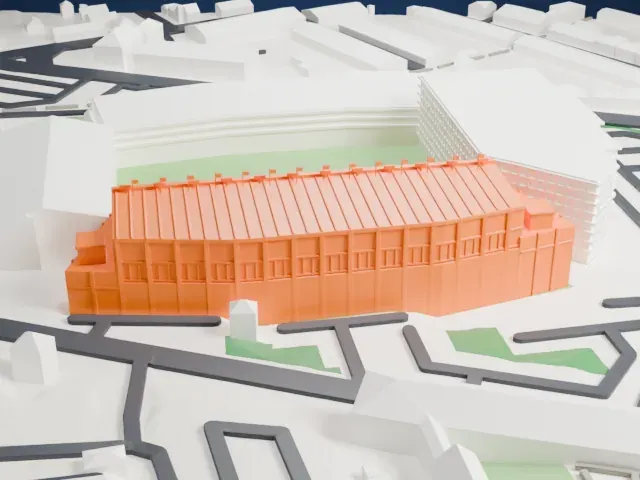 Molineux Stadium model, East view