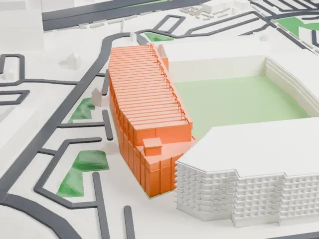 Molineux Stadium model, North view