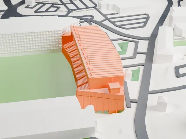 Molineux Stadium model, South view