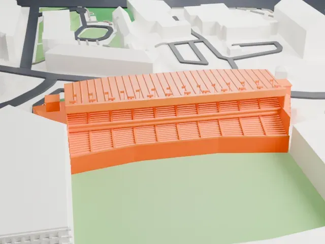 Molineux Stadium model, West view